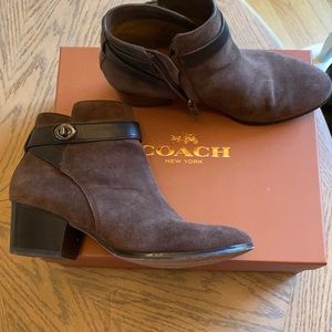 Coach Patricia Suede Calf Leather Ankle Boots 7.5M